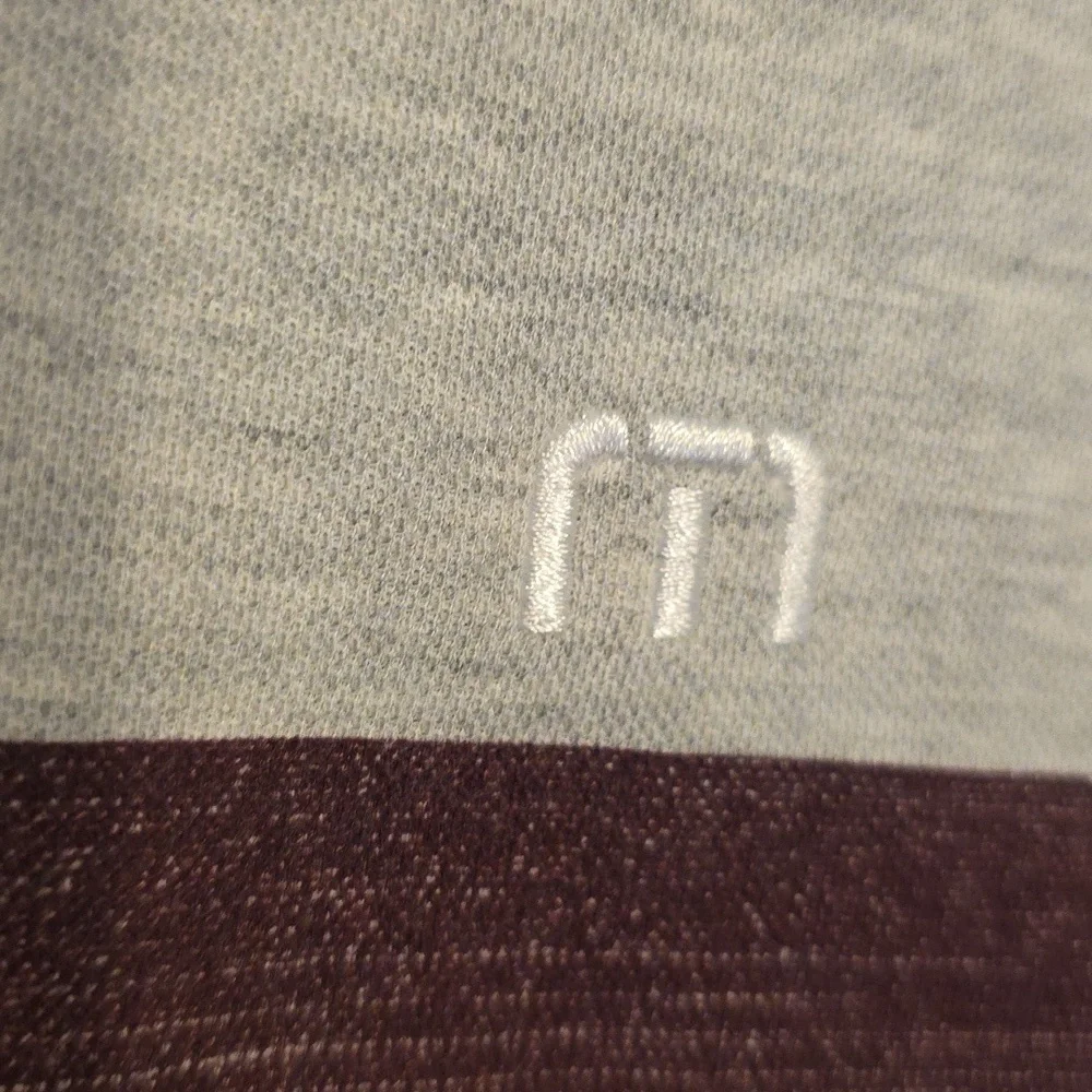 Travis Mathew Men's Gray/Maroon Polo Shirt Front/Back‎ Logo Golf Sz XXL EUC